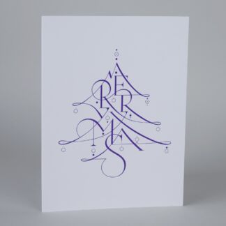 Carte de Noël, Sapin de Noël Violet
