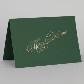 Carte de Noël, « Merry Christmas » en Vert