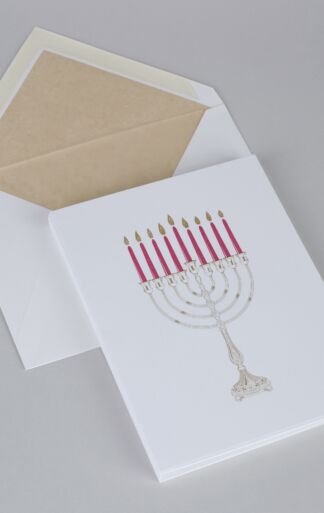 Hanukkah Cards Menorah Red
