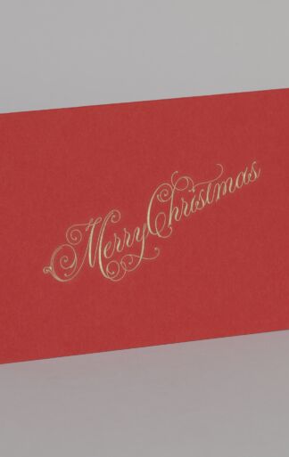 Carte de Noël, « Merry Christmas » en Rouge