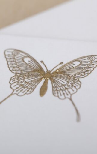 Paper A5 engraved gold butterfly
