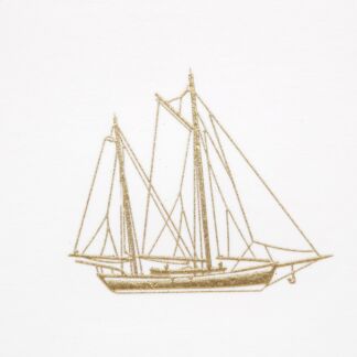 Feuilles A5 gravées d'un bâteau or