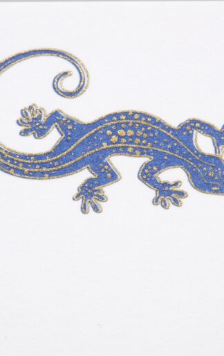 Paper A5 engraved gold and blue gecko