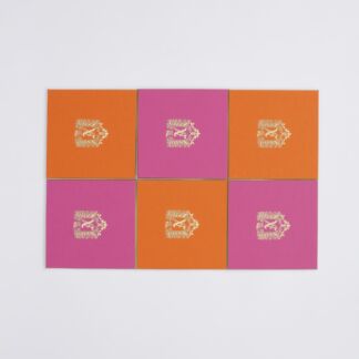 Coaster orange and blue