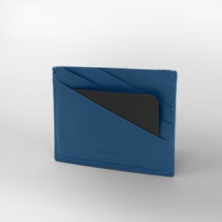 PORTE CARTES CUIR LISSE - BLEU NAVY