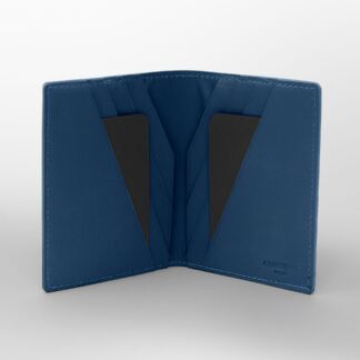 PORTE CARTES DOUBLE CUIR LISSE - BLEU NAVY