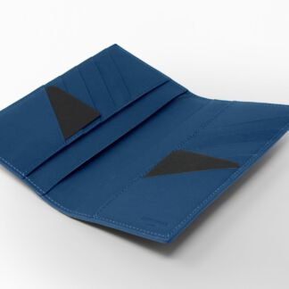 PORTE CARTES LONG CUIR LISSE - BLEU NAVY