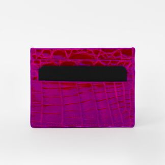 PORTE CARTES CROCO - FUCHSIA