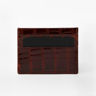 PORTE CARTES CROCO - MARRON