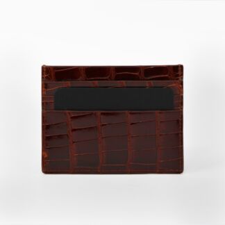 PORTE CARTES CROCO - MARRON