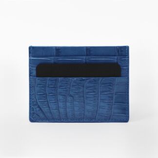 PORTE CARTES CROCO - BLEU NAVY