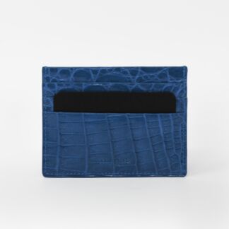 PORTE CARTES CROCO - BLEU NAVY