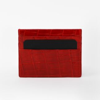 PORTE CARTES CROCO - ROUGE