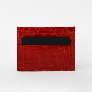 PORTE CARTES CROCO - ROUGE